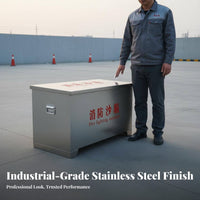 Fire Fighting Sandbox Thickened Stainless Steel Sand Bin Rust-Resistant Fire Sand Storage Box for Industrial Workers, Oil Depots Plants, Schools