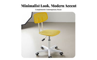 Adjustable Height Armless Swivel Desk Chair Blast-Resistant-Proof Gas Lift Armless Rolling Chair with Perforated Back Easy to Clean Office Furniture Ergonomic Design for Students, Home Workers, Adults, Study Room, Dormitory, Bedroom