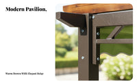 Anti Wood Pavilion Courtyard Canopy Waterproof Patio Pavilion for Villa Owners, Homeowners, Balcony, Rooftop, Backyard