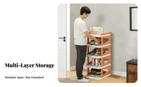 Space-Saving Multi-Layer Shoe Rack Easy to Assemble Narrow Shoe Shelf Good Load-Bearing Capacity Stable Structure for Students, Apartment Dwellers, Entryway, Dormitory, Dorm Room, Small Areas
