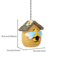 Weather Resistant Resin Birdhouse Intricate Details Garden Decor Cute Creature Shape for Yard, Tree
