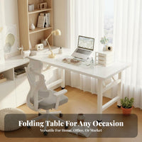 Folding Table Lightweight Small Folding Desk Easy Assembly Portable Desk for Apartment Dwellers, Remote Workers, Night Market, Dorm Room, RV / RV
