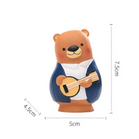 Nesting Doll Design Bear Ornament Musical Instrument Theme for Desktop