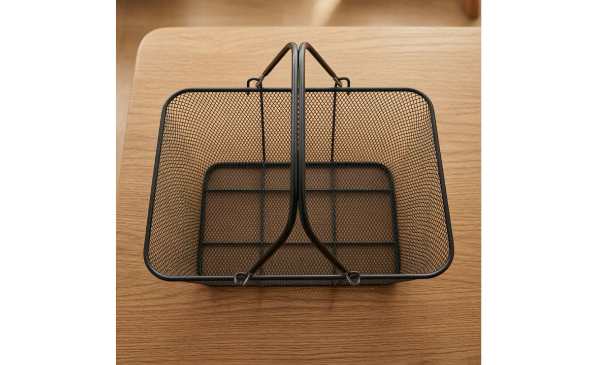 Bicycle Mesh Basket Iron Folding Bike Front Handlebar Basket