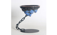 Iron Chain Ceramic Hanging Planter Glossy Tabletop Planter Display Textured Ceramic Hanging Pot Black