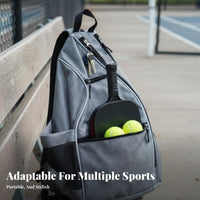 Pickleball Shoulder Bag Large Capacity Crossbody Pickleball Bag Tennis Racket Backpack for Outdoor