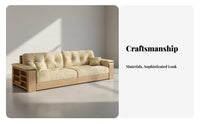 3-Seater billowy Sofa Modern Design 3-Seater Deep-Seat Foam Couch Small Space suitable Lounge Seating for Apartment Dwellers, Families, Bedroom, Office