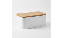 Wood Lid Bread Box Rounded Corners Bread Storage Box Galvanized Iron