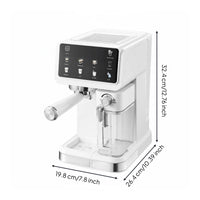 Color Touchscreen Display Automatic Espresso Machine 20 Bar High Pressure Pump Espresso Machine with Milk Frother Single-Press Operation Home Coffee Station Precise Temperature Control for Beginners