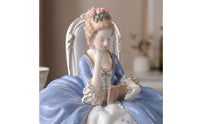 Woman Reading Statue Elegant Figurine with Book Timeless Feminine Figure Statue for Collectors