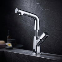 Faucet with Pull-out Sprayers Contemporary Washbasin Tap for Washroom