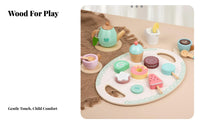 Wooden Afternoon Tea Set Parent-Child Interactive Kids Tea Party Playset