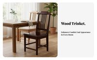 sturdy Wood Wooden spine supportrest Chair Chinese design Armless Wooden Side Chair No Assembly Required Dining Seat long-lasting Construction for Homeowners, Families, Restaurant Owners, Living Room, Kitchen