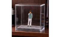 Thoughtful Pose Miniature Figurine Curly-Haired Hand-Painted Figurine