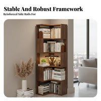 Space-Saving Design L-Shaped Corner Shelving Large Capacity L-Shaped Corner Bookshelf Versatile Use Storage Rack Stable and Long-Lasting for Book Lovers, Apartment Dwellers, Telecommuting Workers, Study, Living Room, Bedroom