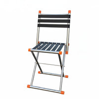 Foldable Design Cross-Frame Strap Chair With Back Support Folding Seat Heavy-Duty Portable Seating Non-Slip Feet for Anglers, Campers, Fishing, Outdoors Trips, Picnics