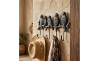 Bird Hook Rack Rustic Bird Coat Hook Rack Cast Iron Key Holder Nature-Inspired Hardware Heavy Duty for Homeowners, Entryway