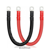 2 Pieces 4AWG Battery Cable Set Retardant for Marine, Car Audio, RV Owners