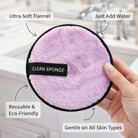 Reusable Makeup Cloths Flannel Material, Washable Facial Cleansing with Only, Eco Cleaning Wipes, 10 12cm Diameter Soft Short Pile
