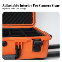 Waterproof Rolling Camera protective case Shockproof Rolling gear Trunk Wheeled Design safeguarding Container Retractable Handle for Photographers, Drone professionals, Field Technicians, Storage, journey, Outdoor, Studio