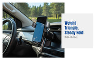 Universal Car Air Vent Phone Holder, Triangle Weighted, Mirror Finish, Hook Attachment, Stable Mount
