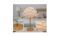Floral Table Lamp with Rose Shade Gold Rose Lamp Decorative Elegant for Bedroom, Wedding