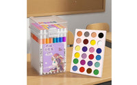 24 Pieces Non-Bleeding 24 Acrylic Markers No-Press Acrylic Marker Set Colored End Bands Art Supply Smooth Application for Drawing, Coloring