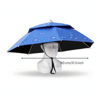Double-Layer Umbrella Hat with Ice Sleeves Protection Umbrella Hat Compact Sunhat Lightweight for Gardeners