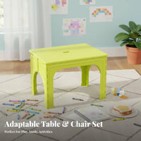 2 Pieces children's Table and Chairs Set Sturdy Construction for Kindergarten