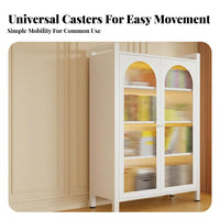 Dustproof Doors Fluted Glass Door Bookcase Large Capacity Home Furniture Multi-Functional Storage Cabinet Strong Load-Bearing for Book Lovers, Students, Homeowners, Study Room, Bedroom, Kitchen