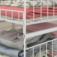 Stackable Storage Drawer Space Saving Wardrobe Shelf Organizer Easy Access Pull out Closet Shelf for Students, Dorm Room, Bedroom