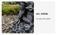Western Dragon Statue Resin Dragon Statue Realistic Details Fantasy Creature Sculpture for Collectors, Garden, Lawn, Patio