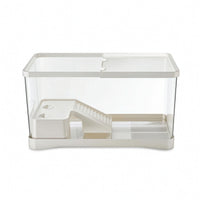 Desktop Aquarium Easy-Drain Aquarium with Drainage Aquatic Pet Tank with Lid Transparent Plastic for Beginners, Office