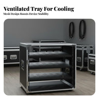 Heavy-Duty Stage Audio Flight Case Aluminum Frame Audio Equipment Rack Shock-Resistant PA System Flight Case Reinforced Corners for Sound Engineers, DJs, Musicians, Live Performance, KTV, Studio, Home Theater