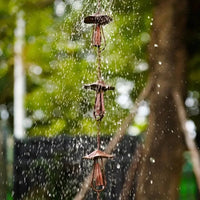 Handmade Hand-Painted Fungus Drop Chain Weather-Resistant Fungus Rain Chain Water Feature Downspout Replacement Soothing Sound for Villa, Sunroom