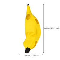 Banana Costume Funny Banana Costume with Head Opening Easy-Wear Apparel for Halloween, Dress-up Parties, Carnival