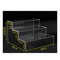 High Clarity Acrylic Step Display Stand Multi Purpose Tiered Acrylic Display Shelf Sturdy Home Decor Thickened Material for Live Broadcasting