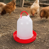 Poultry Feeder Waterer Set of 5 For Chickens Ducks Geese Automatic Feeding Automatic Watering Feeder Waterer Thick Plastic White Red Yellow Transparent