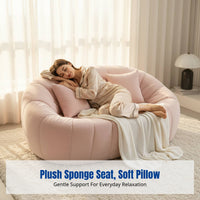 Pumpkin Lazy Sofa Chair, Lamb Wool, Rotatable Recliner for Living Room, Balcony