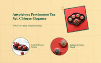 Porcelain Kung Fu Tea Set with Persimmon Design, Gift Boxed