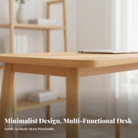 Simple Computer Desk Minimalist Design Small Home Office Desk Easy Installation Modern Writing Table for Teenagers, Remote Workers, Bedroom, Dorm Room