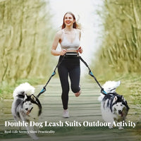 Zipper Closure Handsunrestricted Dog Leash Elastic Reflective Waist Bag Leash Snap-on Pet Accessory for Joggers, Jogging