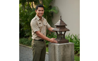 Thai Design Wood Lamp Decorative Wooden Wall Lamp Home Lighting Warm Light for Patio