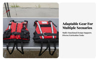 High Buoyancy Fast-Moving Water Rescue Vest Quick-Release Harness Fast-Water Rescue Kit Heavy-Duty Construction Life Jacket Multiple Attachment Points for Emergency Responders, Advanced Paddlers, Flood Operations, River Operations, Rafting, Kayaking