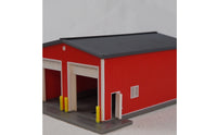 Flat Roof 1:64 Scale Garage Model Vehicle Openings Corrugated Garage Model for Scene Building