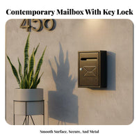 Wall-Mounted Mailbox With Key Lock Wall Mounted Mailbox Secure Letter Drop Box Lockable Secure Mail Drop Box Includes 2 Locks