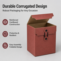 Large Kraft Paper Boxes 8.8x8.8x12.5cm, Premium Tea Packaging Boxes with Rope, Easy Assemble Flip Closure for Homemade Tea Gifts