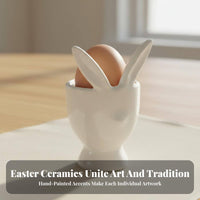 Ceramic Egg Holder Easter Egg Tray Holiday Appetizer Organizer for Party Hosts, Home Entertainers, Dining Table, Kitchen