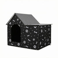 Foldable Pet House textile Covered Foldable Cat House Arched Entrance Cat Shelter for Cats
