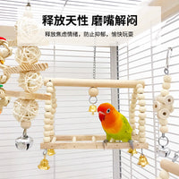 Parrot Toy Set with Swing, Perch, and Climbing Ladder